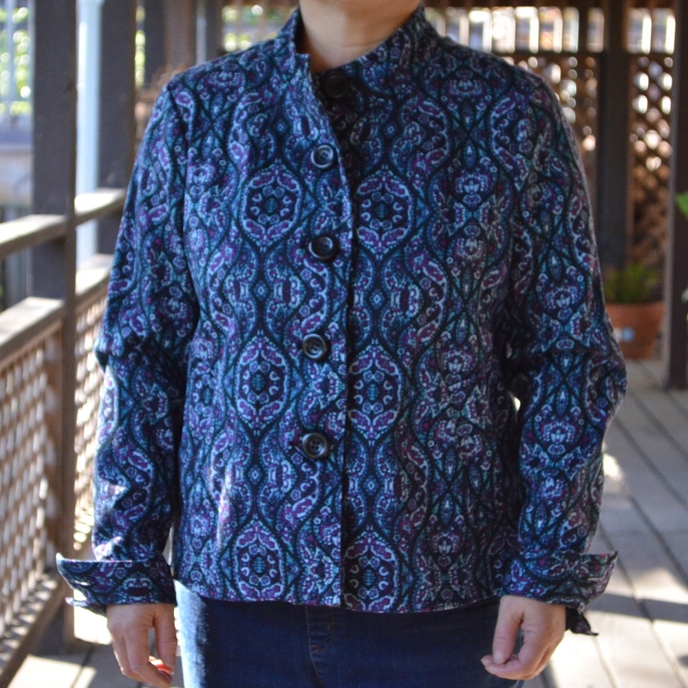 Charter Club Size L Multi-color Cotton Jacket